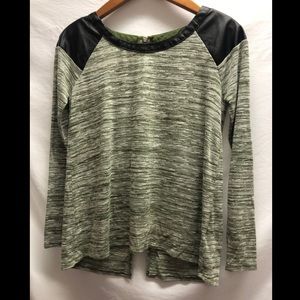 Jack Green Long-Sleeve with Leather Detailing